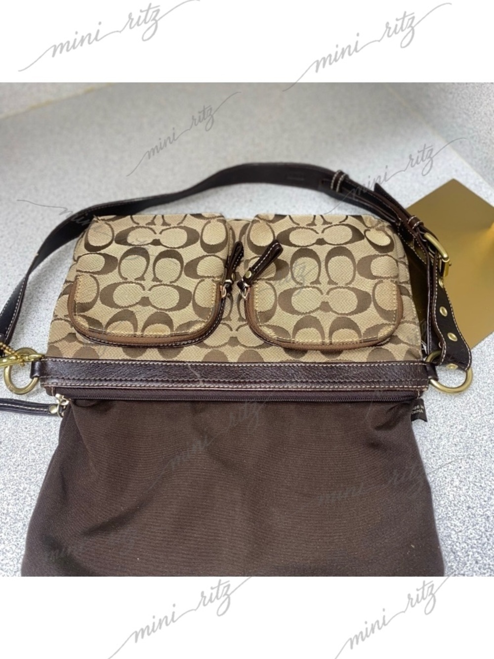 Coach Vintage Signature 2-Way Belt Khaki Bag GUC - Picture 8 of 16